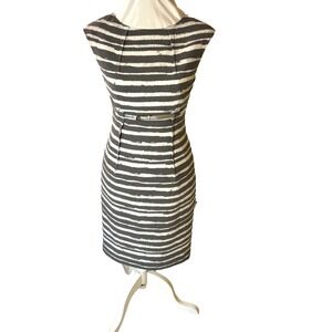 Calvin Klein, SZ 2, Sheath Dress Womens White Gray Striped Office Wear Business